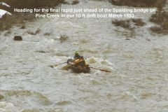 Heading-for-the-final-rapid-at-Spalding-bridge-on-Pine-Creek-March-1993